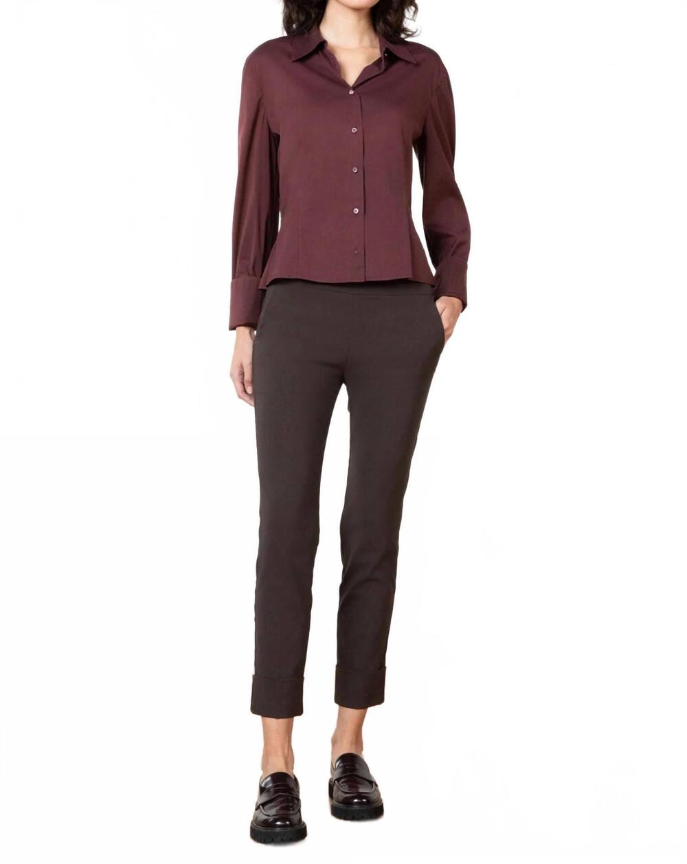 NEW AVENUE MONTAIGNE ben straight leg pants in brown